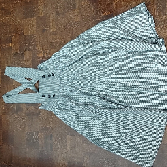 Vintage gingham suspender skirt